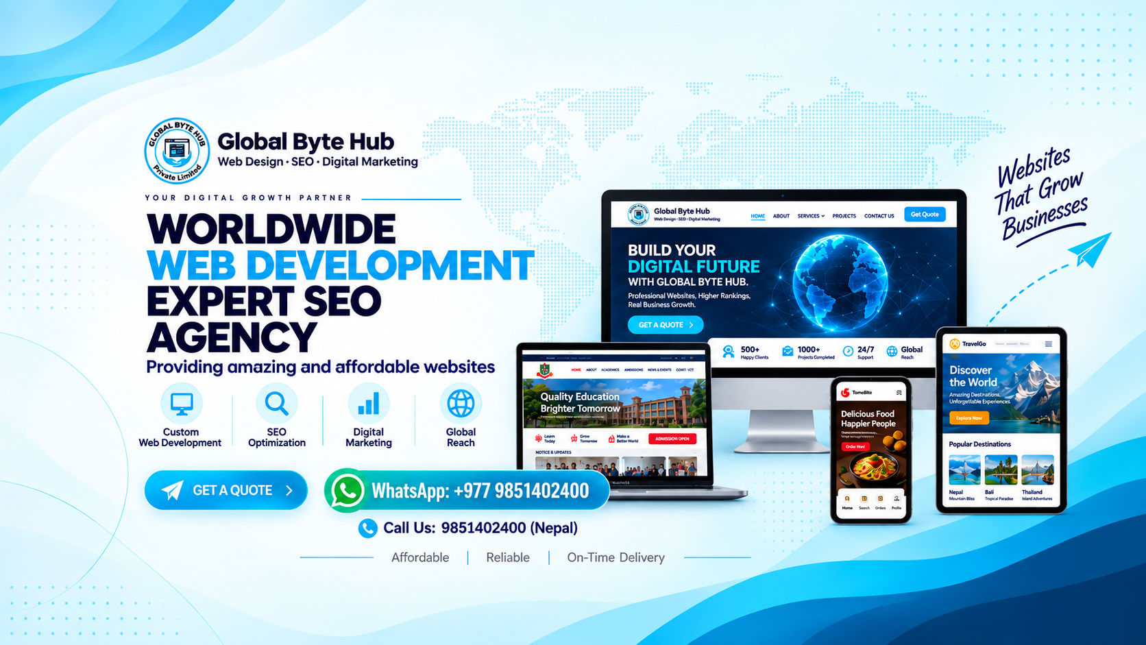 Website preview on desktop
